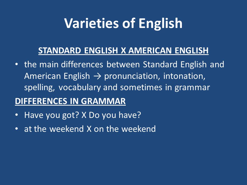 The differences between malaysian english and standard english